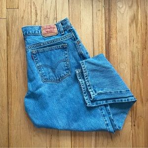 Vintage Levi’s 550 denim jeans pants high rise cropped mom slouchy oversized
